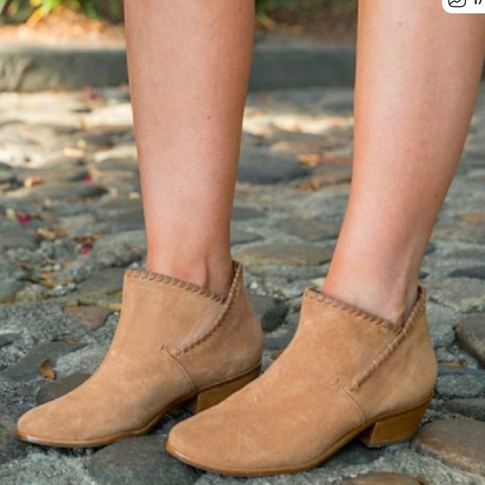 JACK ROGERS SADIE Ankle Bootie Boots Brown Suede Women's 7